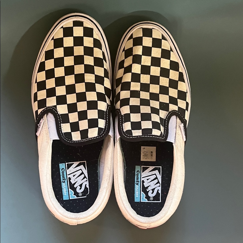 Vans Black & White Checkerboard Slip-On Sneakers